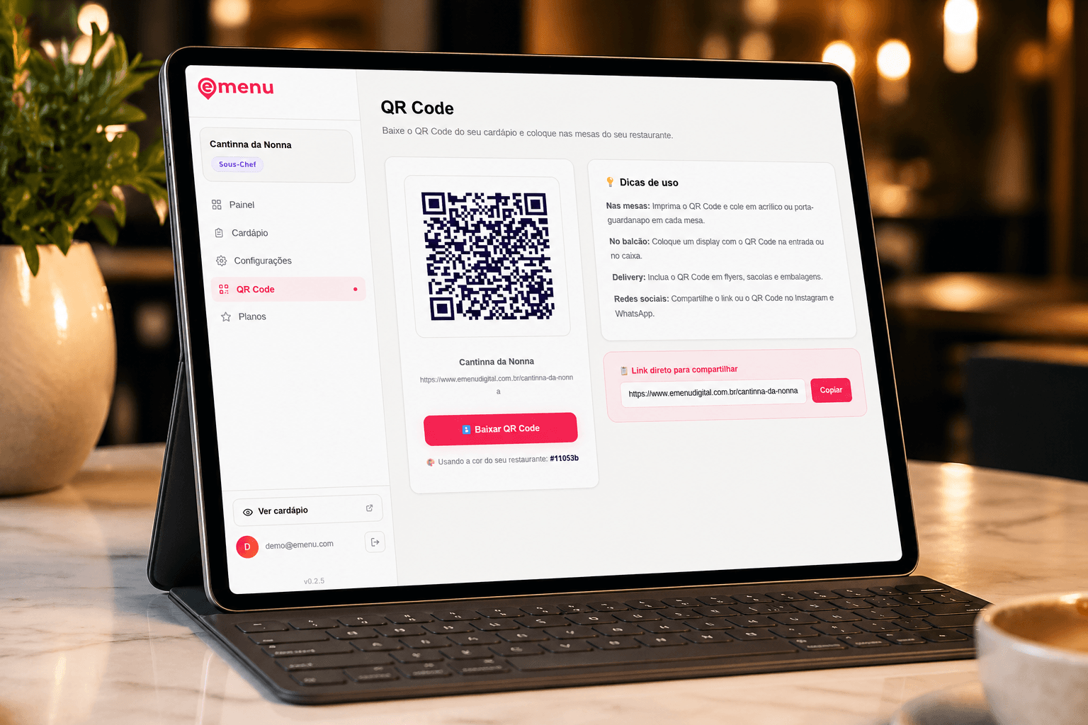 Baixe o QR Code e use onde quiser